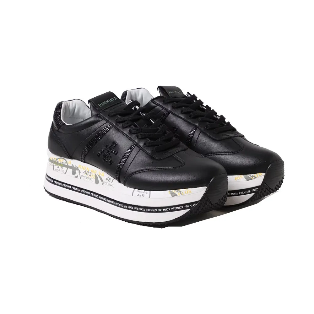 Sneakers de Piel Premiata BETH 7107 Color Negro