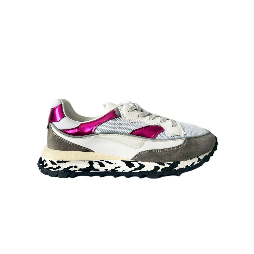 Sneakers Hidnander THREEDOME 038 Color Blanco y Fucsia