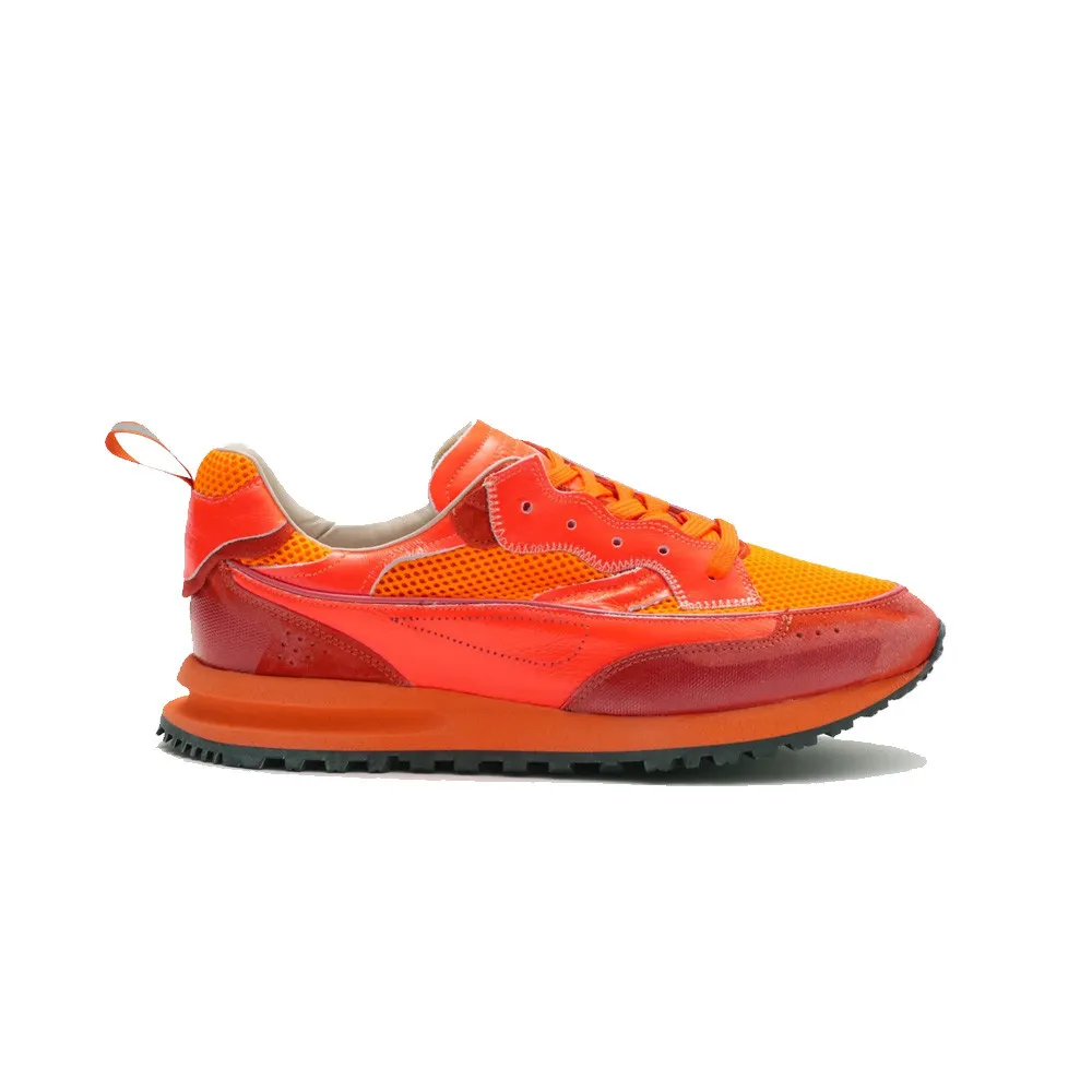 Sneakers Hidnander THREEDOME ZERO 312 Color Naranja y Rojo Fluor