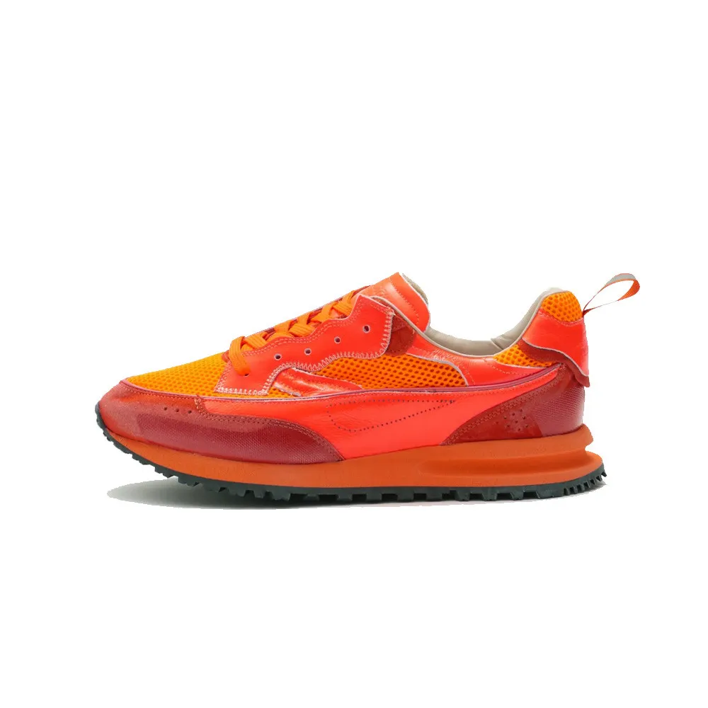 Sneakers Hidnander THREEDOME ZERO 312 Color Naranja y Rojo Fluor