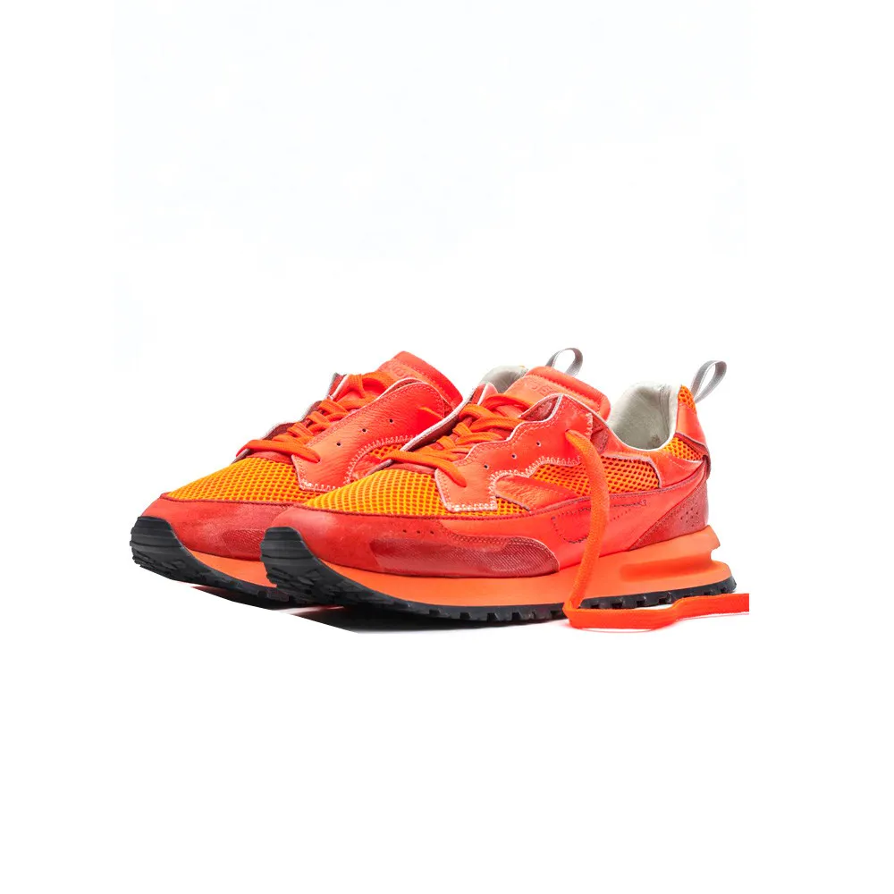 Sneakers Hidnander THREEDOME ZERO 312 Color Naranja y Rojo Fluor