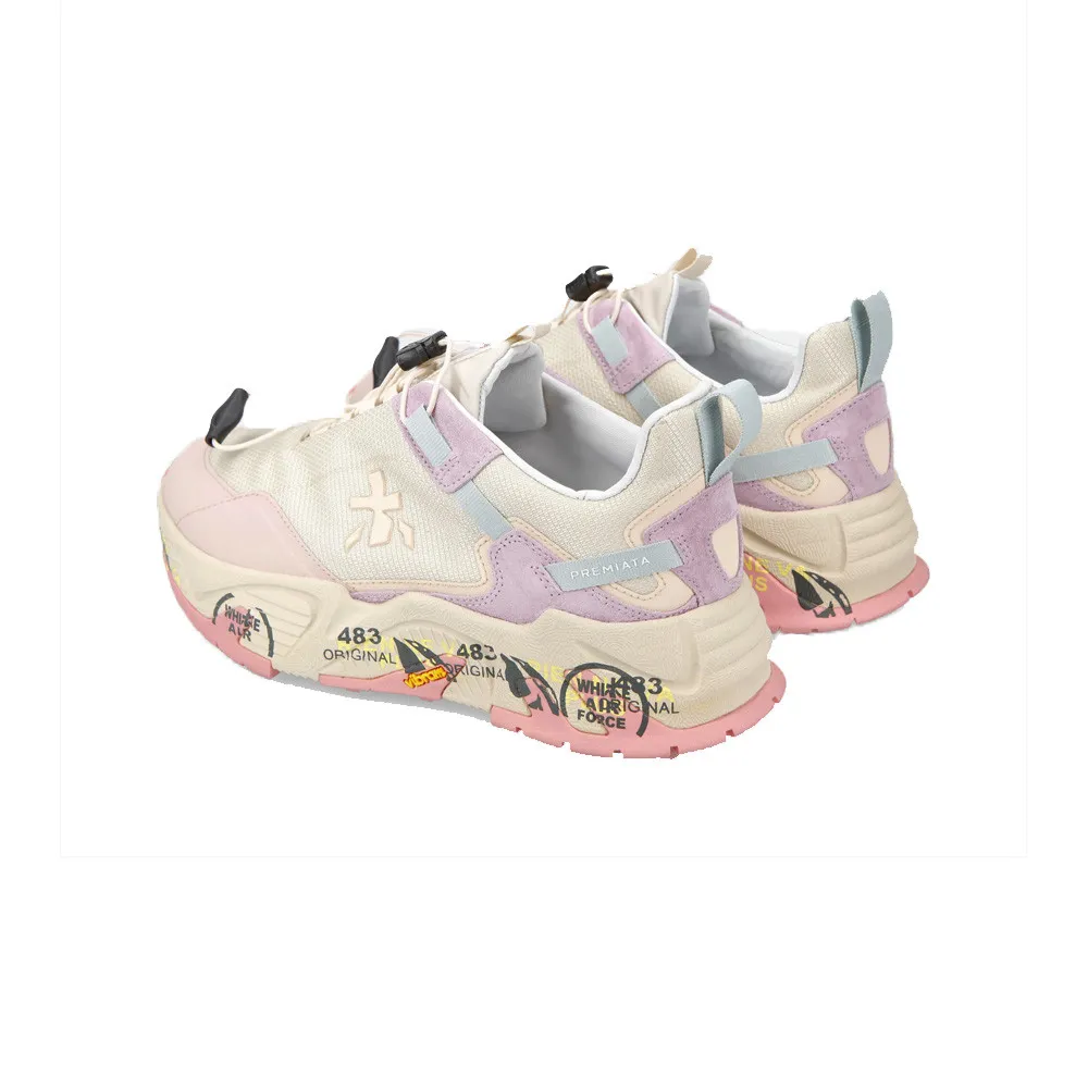 Sneakers Premiata CROSSD 331 Color Beige y Rosa