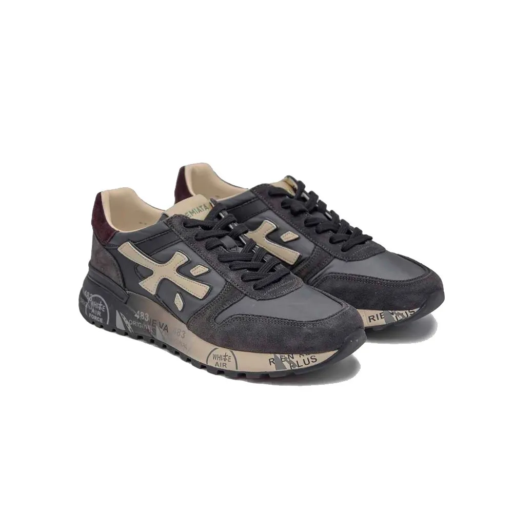 Sneakers Premiata Mick 6872 Color Gris y Negro