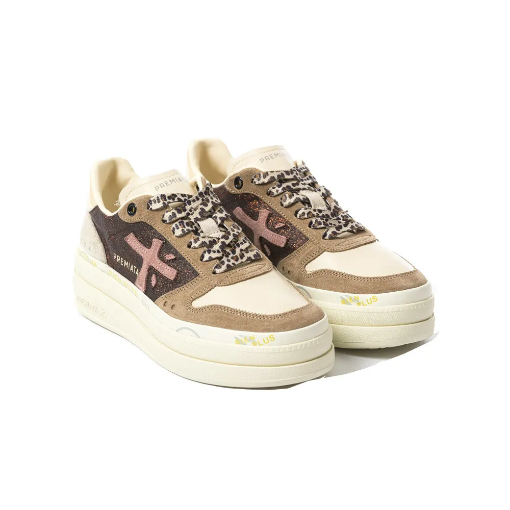 Sneakers Premiata MICOL 7012 Color Beige y Macula