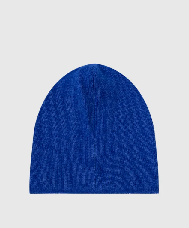 Stefano Ricci Children's blue cashmere hat with emblem