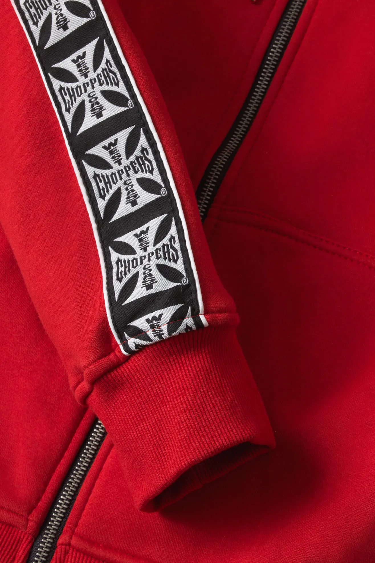 Sudadera West Coast Choppers Taped Zip Roja 