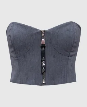 Twinset Actitude Gray bustier top with logo