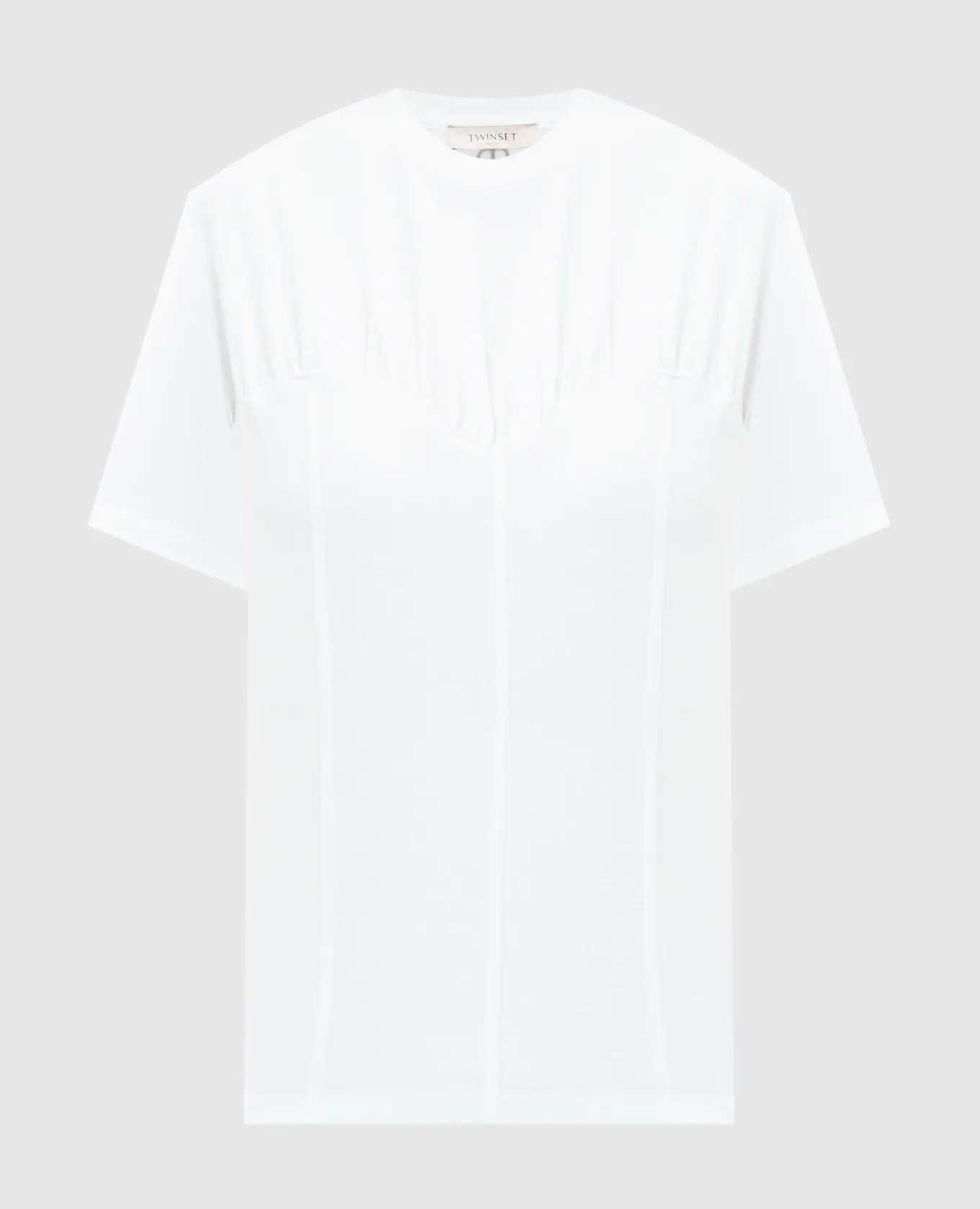 Twinset White bustier T-shirt with metallic logo