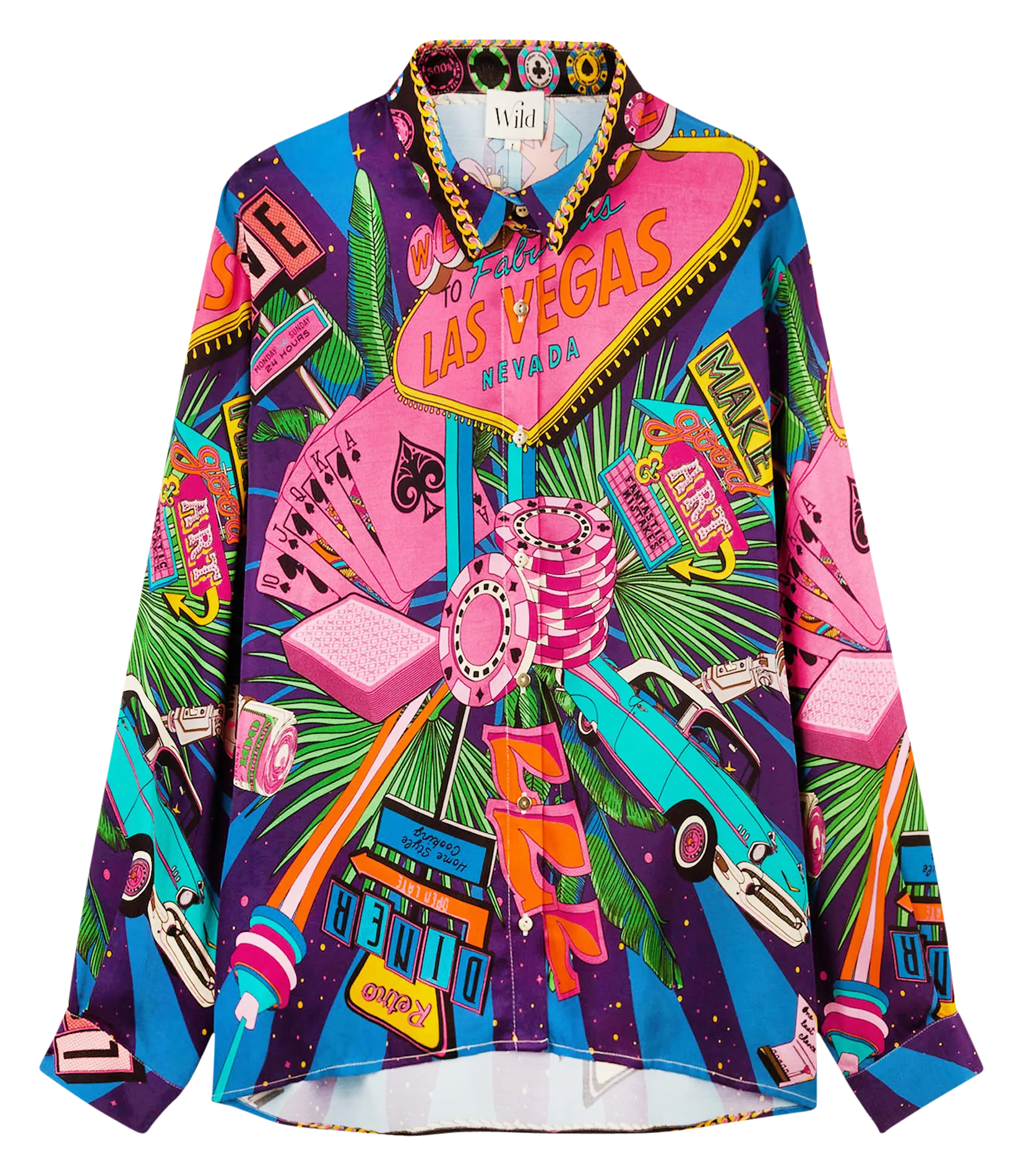 WILD BONAVENTURE VEGAS - Camisa estampada con diseño oversize en rosa