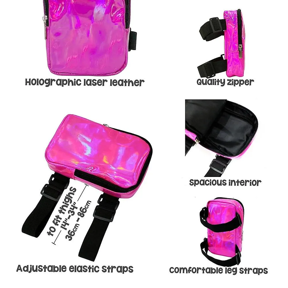 Women's Holographic Thigh Bag, Leg Harness, Carnival Leg Bag with Adjustables Strap