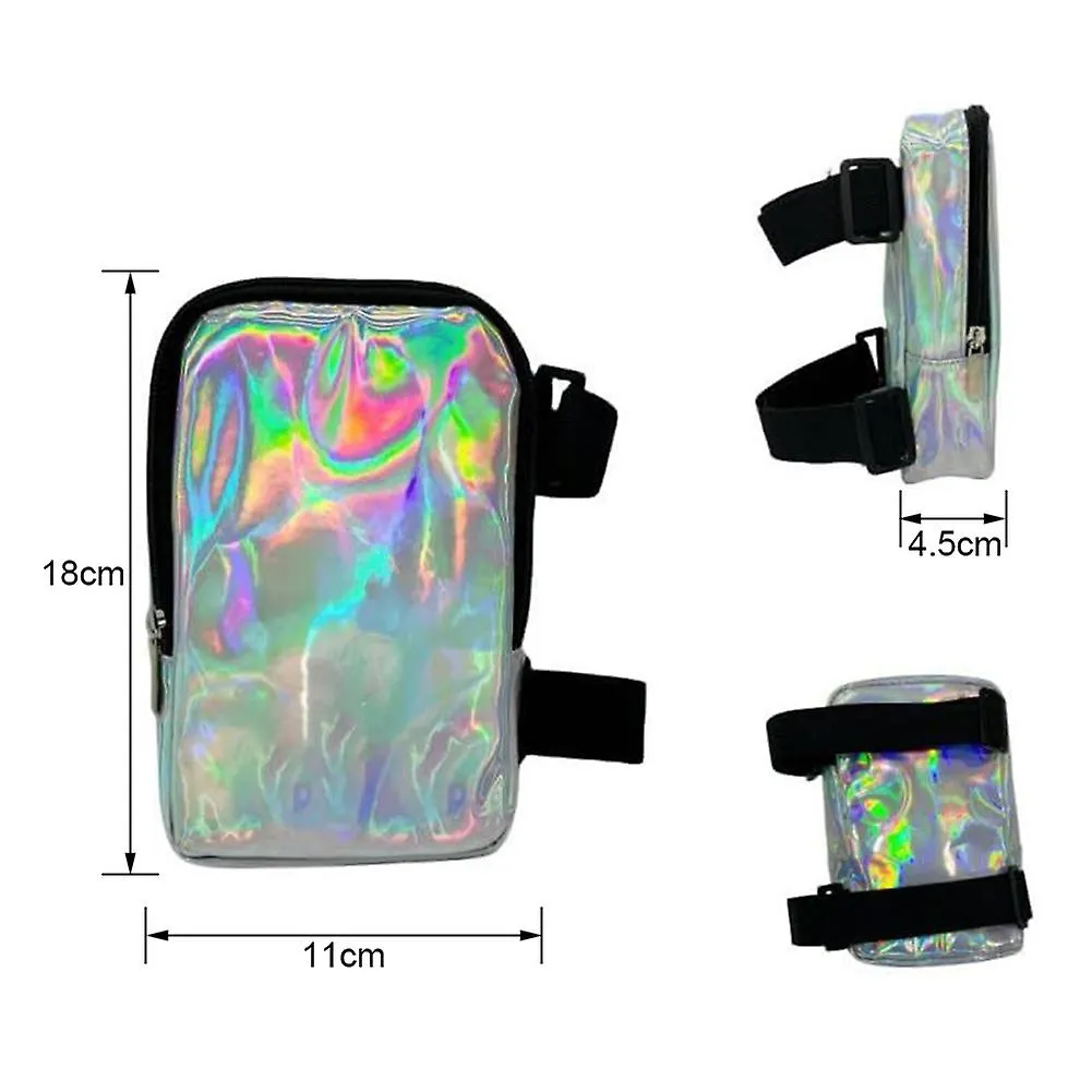 Women's Holographic Thigh Bag, Leg Harness, Carnival Leg Bag with Adjustables Strap