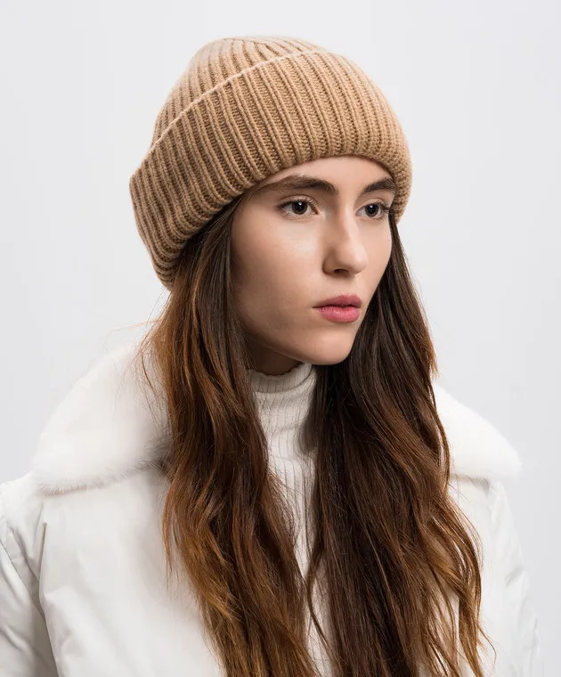 Yves Salomon Brown cashmere hat