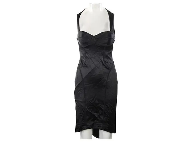 ZAC POSEN Vestido bustier de satén Negro 