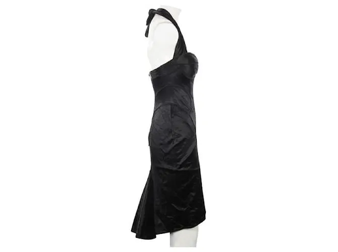 ZAC POSEN Vestido bustier de satén Negro 