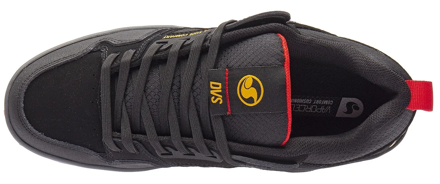 zapatos DVS Comanche 2.0+ - Black/Yellow/Fiery/Nubuck - men´s